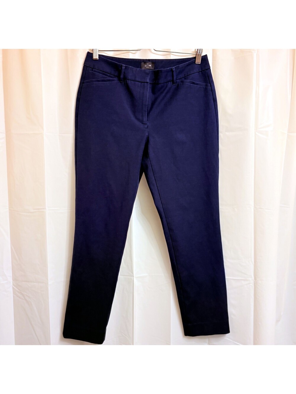 White House Black Market Women's Slim Ankle Dress Pants Size 8 Blue 27" Inseam